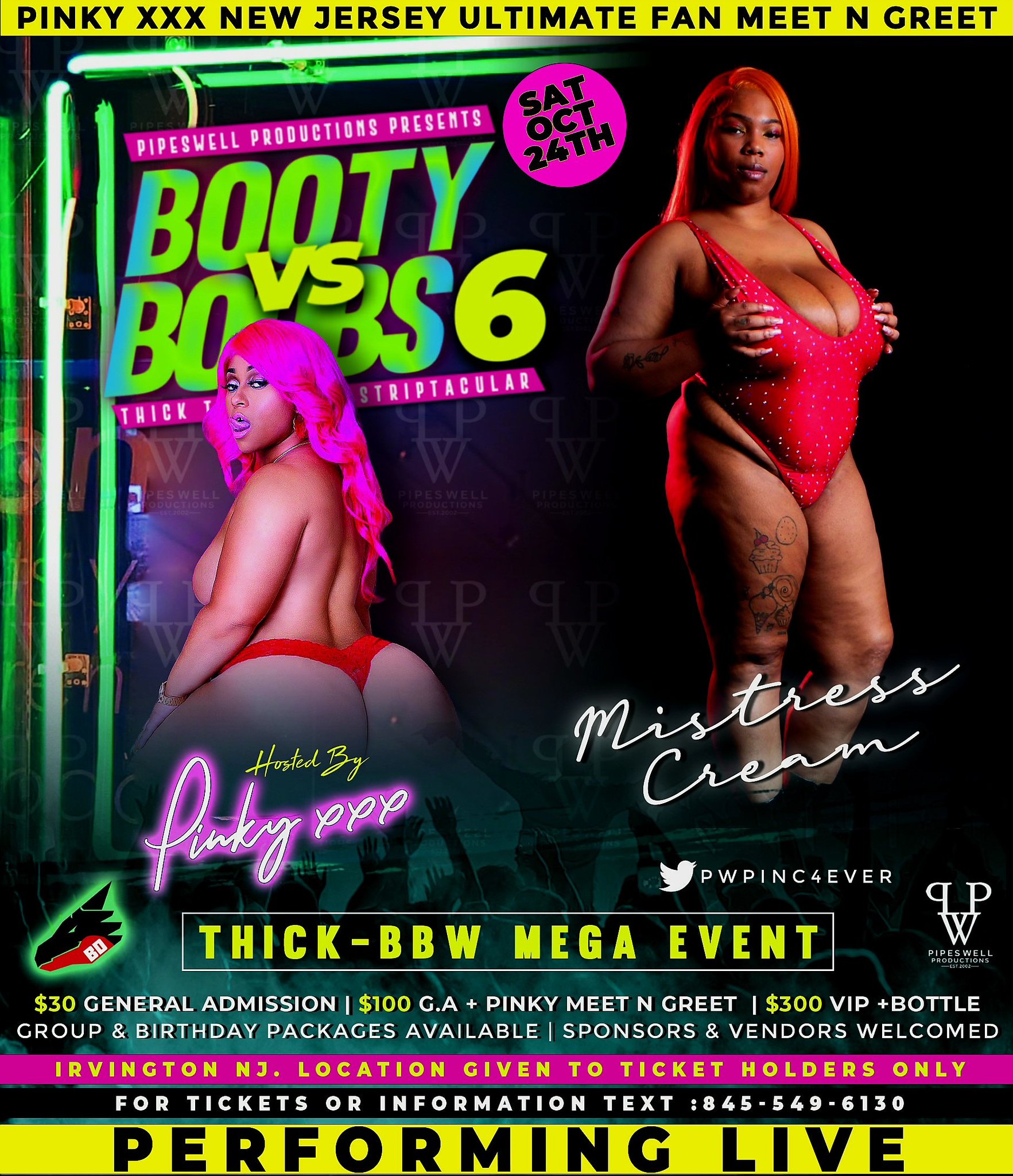 Booty vs. Boobs 6 promotional flyer